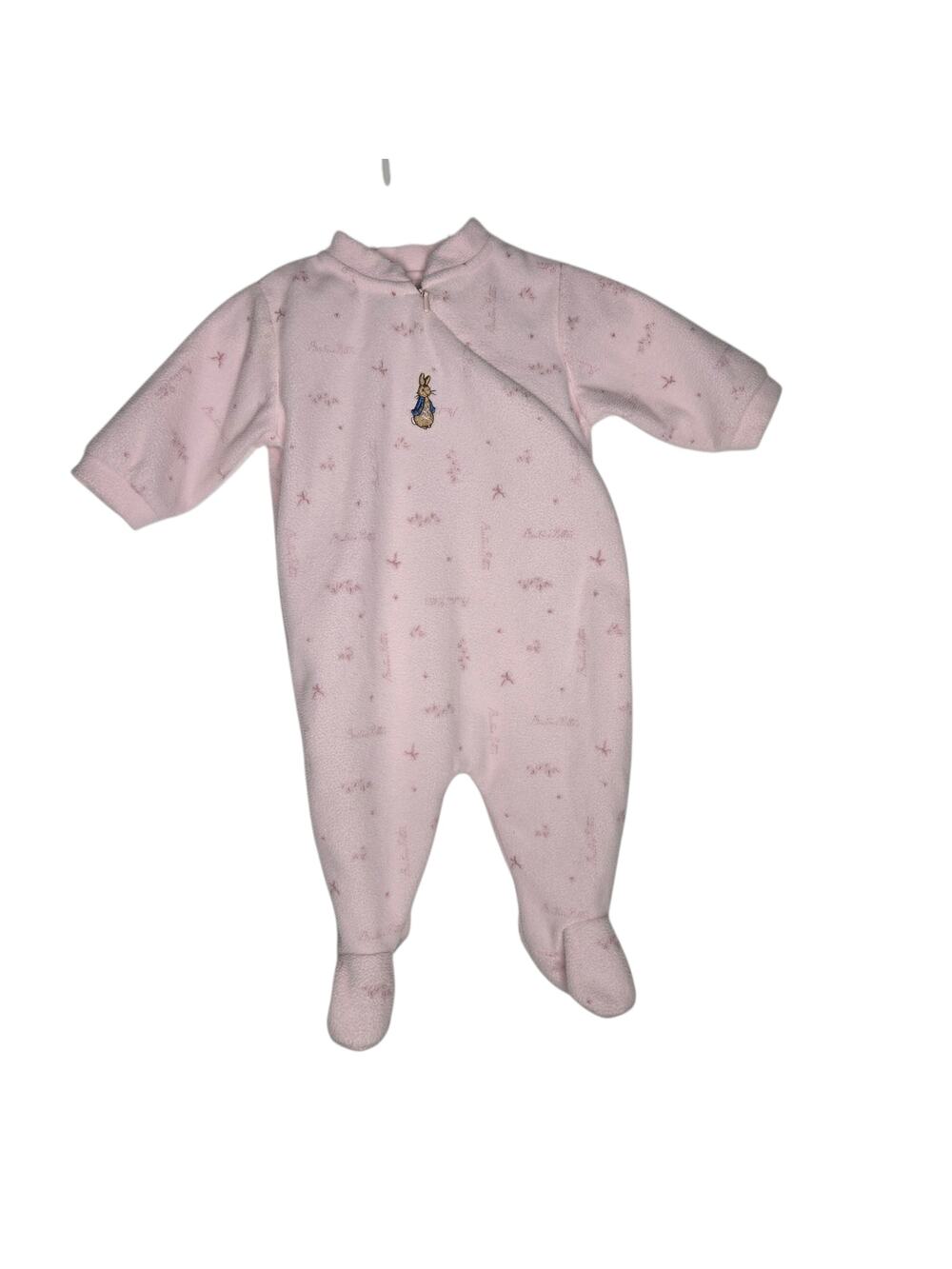 Vintage Beatrix Potter Baby Girl Pink Fleece Footie Sleeper Peter Rabbit 3mo